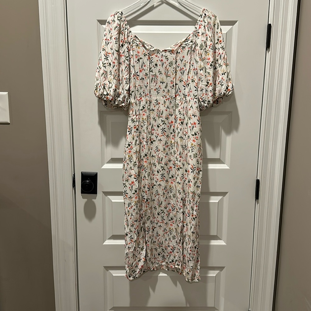 OLD NAVY puff sleeve midi dress